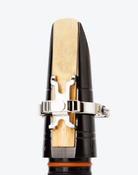 Ligature JLV plaquée argent sur bec clarinette sib & la