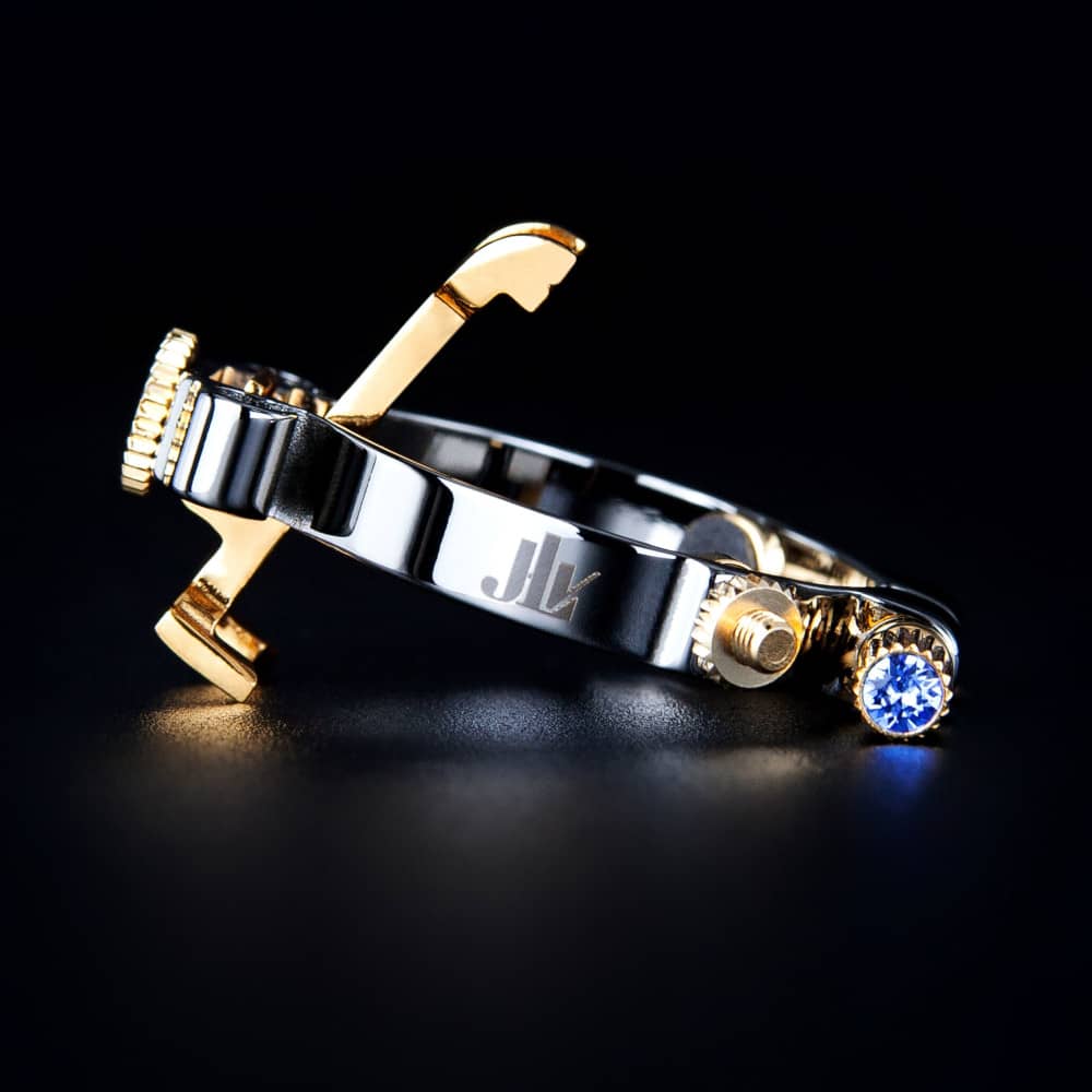 Ligature JLV plaquée platine & or saxophone et clarinette