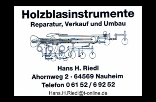 HOLZBLASINSTRUMENTE HANS H. RIEDL | NAUHEIM | ALLEMAGNE